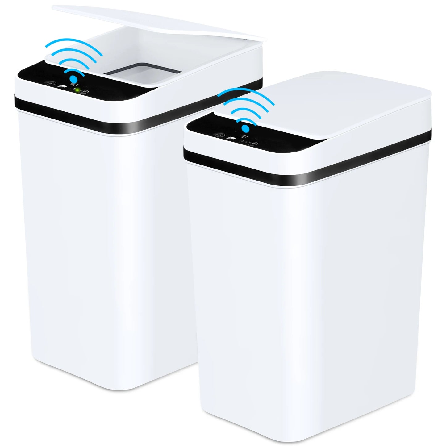 2 Pack 12L Bathroom Automatic Trash Cans  Motion Sensor