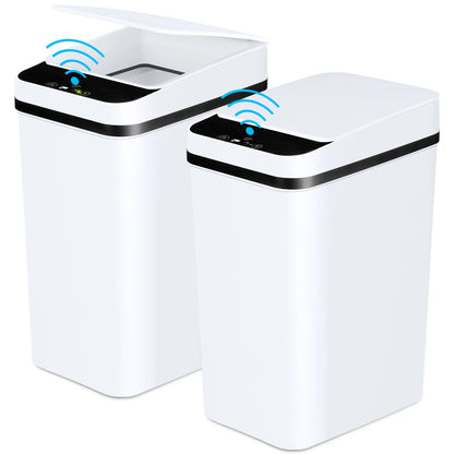 2 Pack 12L Bathroom Automatic Trash Cans  Motion Sensor