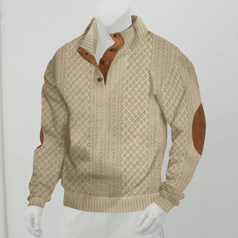2024 cross-border hot-selling autumn and winter men casual, stand-up collar jacquard knitted pullover.