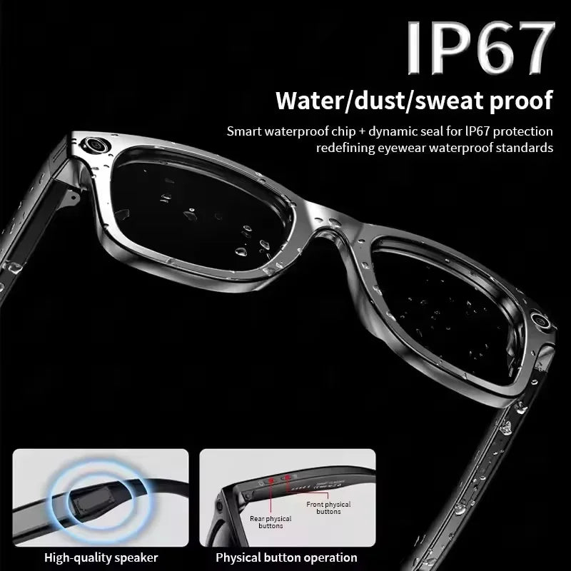 2025 NEW 800W Pixel UHD Camera Smart Glasses, Video Recording, AI Photo Recognition, Answer Translation, Bluetooth Call Sunglasses.