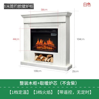 Natural Wood Living Room Fireplace Rustic  Decoration