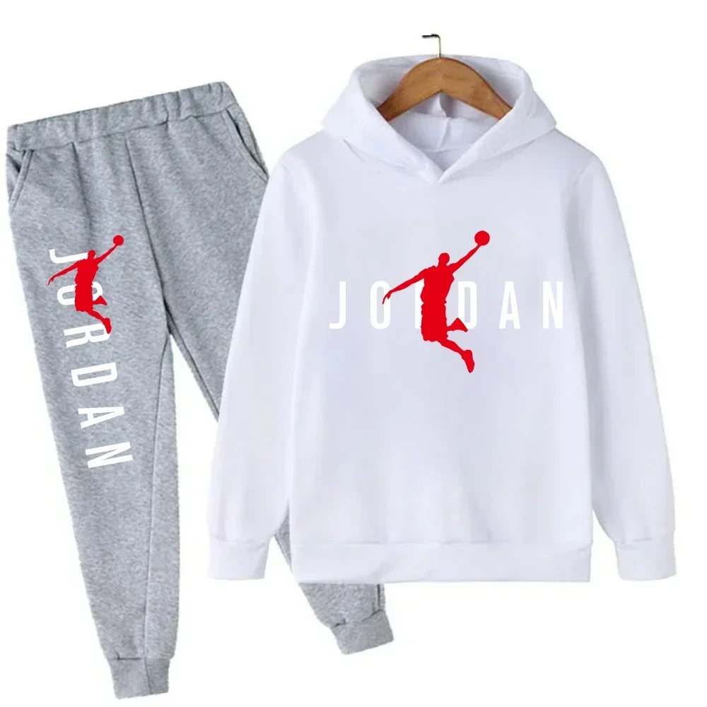 Warm Slam Dunk Master Pattern Printed Children Set, Hoodie+Pant Suit 2pcs Set.