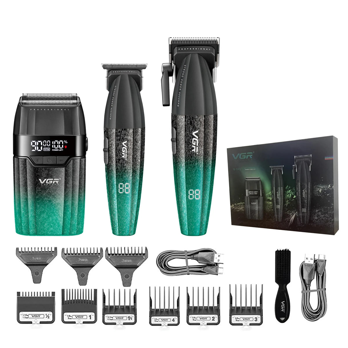VGR Hair Clipper Professional 9000RPM Hair Cutting Machine, Face Shaver, Reciprocating Beard Trimmer, Hair Trimmer for Men V-640 S3.