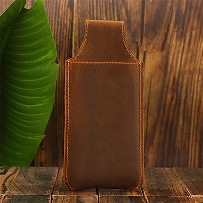 Men Fanny Pack Genuine Leather Waist Bag Belt Bum Leg Hip