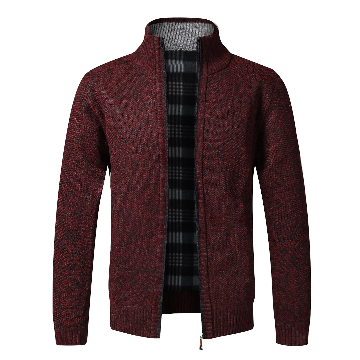 Autumn Winter Warm Cardigan Men Fleece Sweaters, Full Zip Jackets Slim Fit Luxury Brand Knitted Sweater.