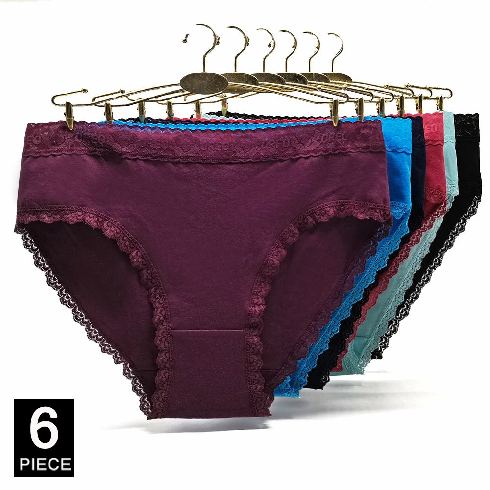 Cotton Panties Plus Size Underwear, Women Briefs, Woman Knickers, Lady Lingerie, Girl intimate High Waist Large Size 6 pcs/lot.