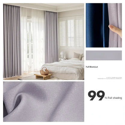 Bedroom Full Blackout Drapes, Bay Window Curtain, Insulated Living Room Drape, Balcony Sun Protection