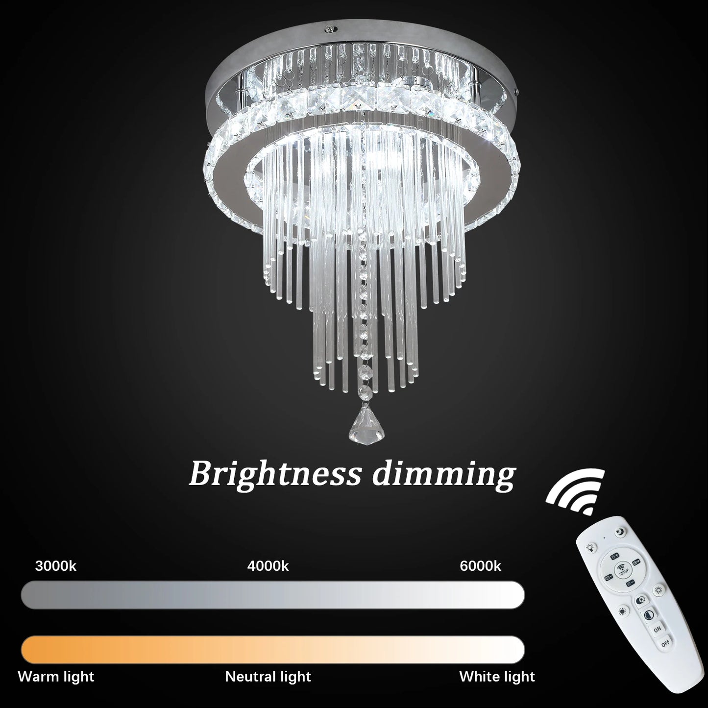 Drop Crystal Pendant Led Chandelier  Lamp