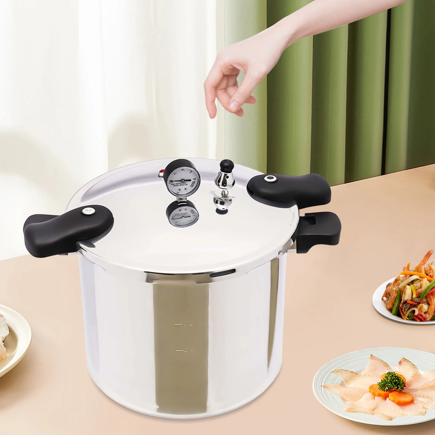 23qt Fast Heating Pressure Cooker Pot with Safety Valve