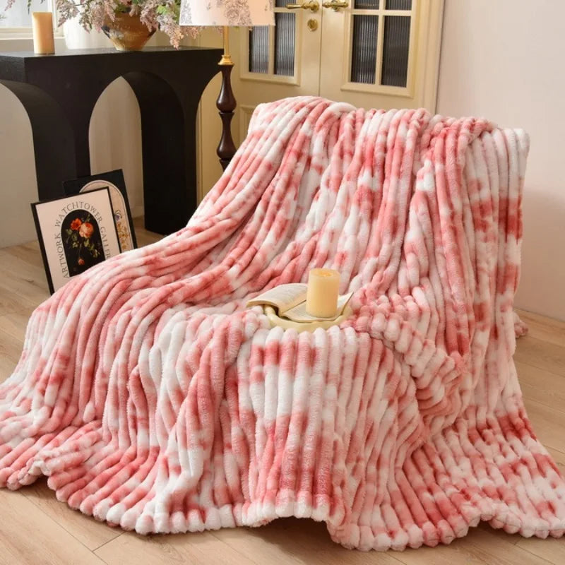 Flannel Blanket Queen Size Spring, Autumn Warm Blankets Soft Plush Sofa Throw Blanket.