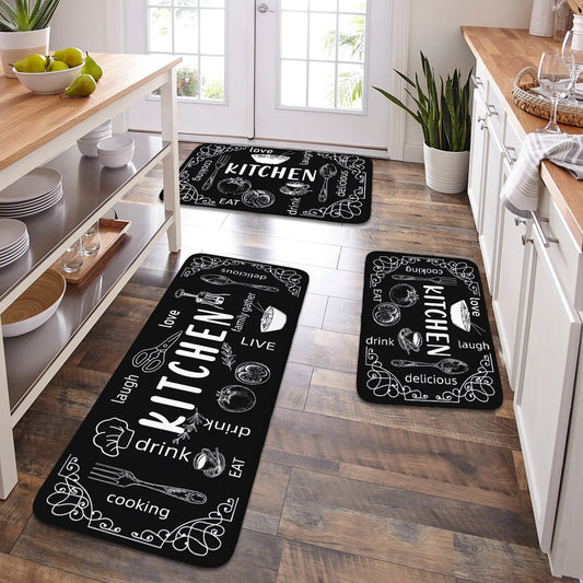 VIKAMA kitchen carpet washable, non-slip, absorbent kitchen mat.