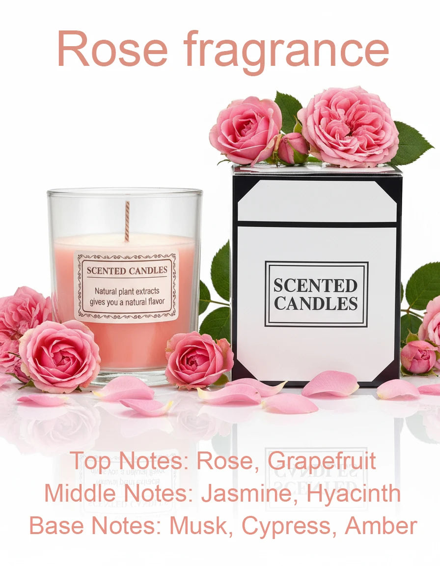 Scented Glass Jar Candle, Handmade Soy Wax – Smokeless Aromatherapy Candle.