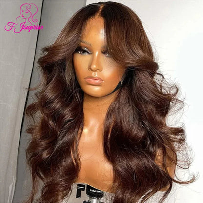 Chocolate Brown Human Hair Glueless, HD 13x6 Lace Frontal Wig