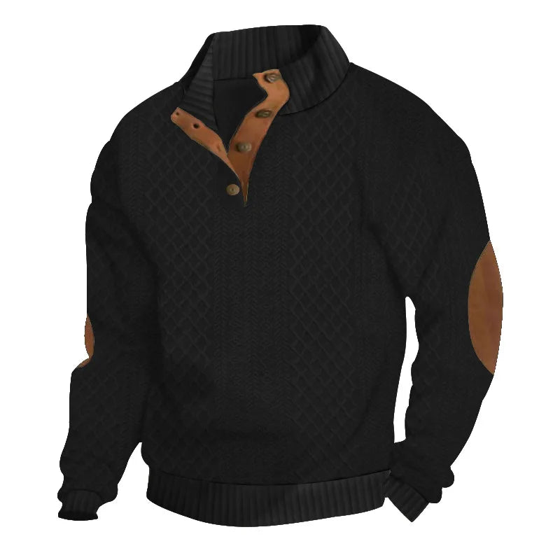 2024 cross-border hot-selling autumn and winter men casual, stand-up collar jacquard knitted pullover.