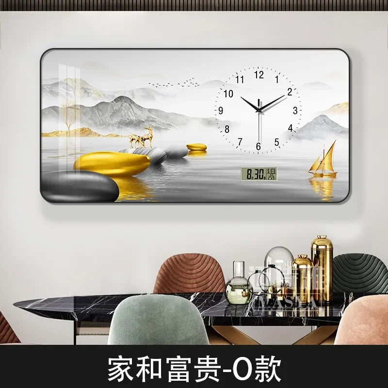Digital Luxury Large Wall Clock, silent Timepiece,  Living Room Decorations!!