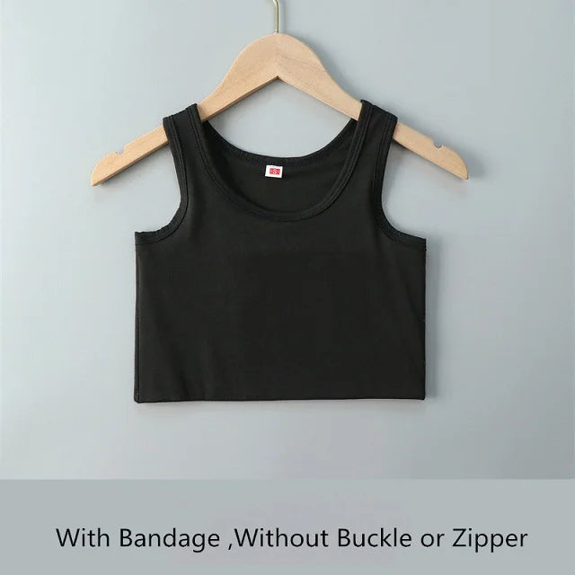 Women Flat Chest Binder, With Bandage Pullover Half Length Corset, Tank Top Lesbian Trans Underwear.