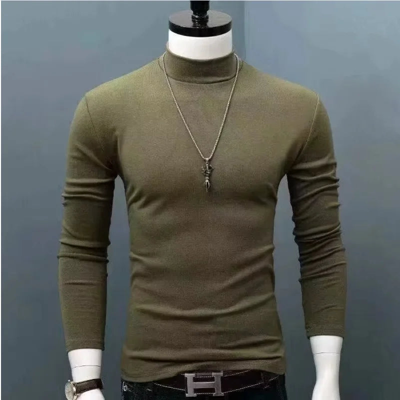 Thermal Underwear Shirt Men V Neck Fleece Sport Tops Long-Sleeved 5XL