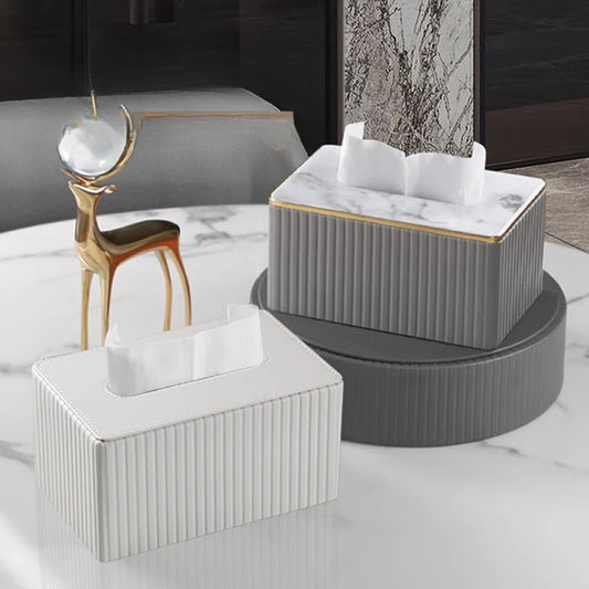 Tissue Box Living Room High-end  Leather Tissue Box