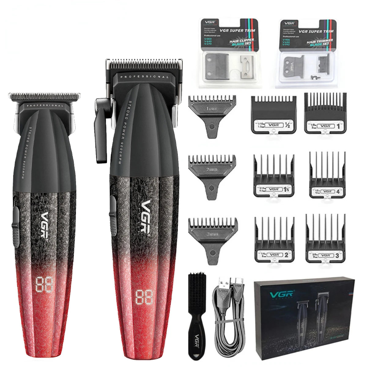 VGR Hair Clipper Professional 9000RPM Hair Cutting Machine, Face Shaver, Reciprocating Beard Trimmer, Hair Trimmer for Men V-640 S3.