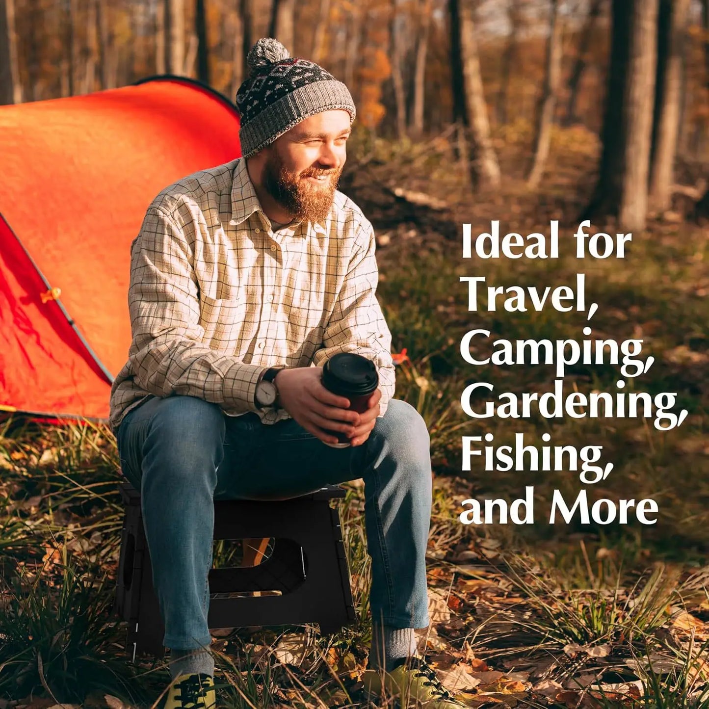 Folding Step Stool with 9 Inch Height (Pack of 1),Holds Up to 300 lbs.