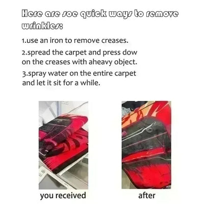 Christmas House Snowflake Area Mat, Red with Gold and White Snowflakes.