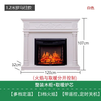 Natural Wood Living Room Fireplace Rustic  Decoration