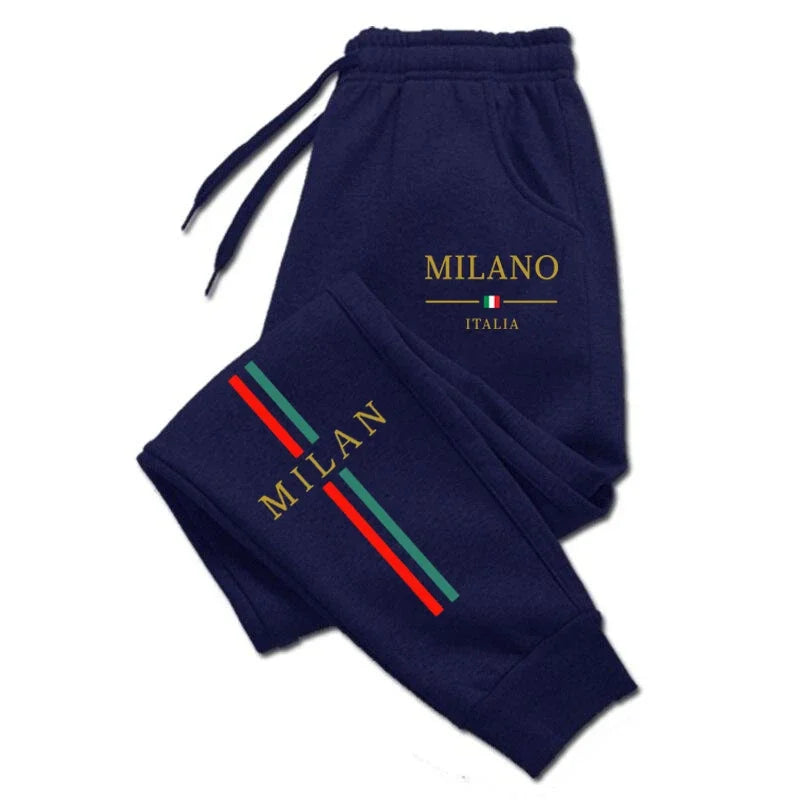 2025 Milan City Printed Jogger Pants, Men, Women Autumn Winter Casual, High Quality Running Sweatpants.