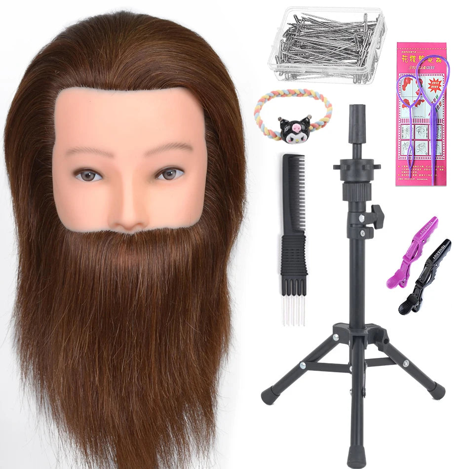100% Real Human Hair Mannequin ,Styling Heads Cosmetology Practice Heads.