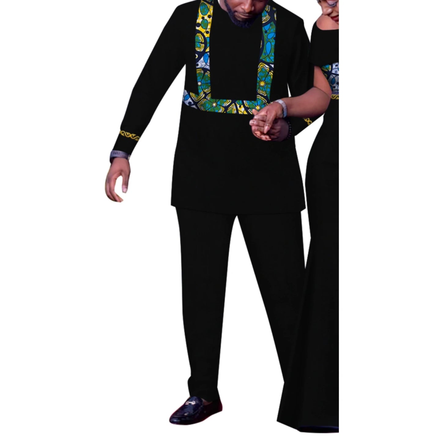 African Couple Outfits Match Sets Dashiki, African Men suit ,and Dresses for Women Couple Clothing WYQ905.