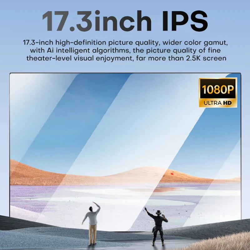 17.3" Laptop Computer PC Windows 11 Pro N5095 Laptops Backlit Keyboard 16GB DDR4 1TB SSD