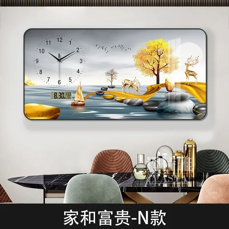 Digital Luxury Large Wall Clock, silent Timepiece,  Living Room Decorations!!