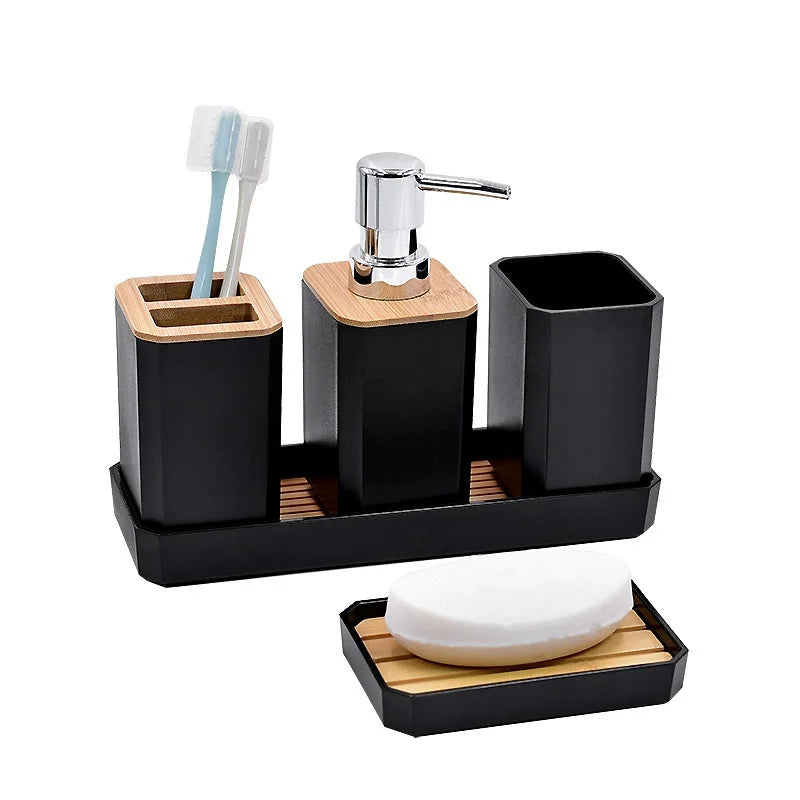 Bathroom Accessories Set , Soap Dispenser, Toothbrush , Swab Holder , Tray Set