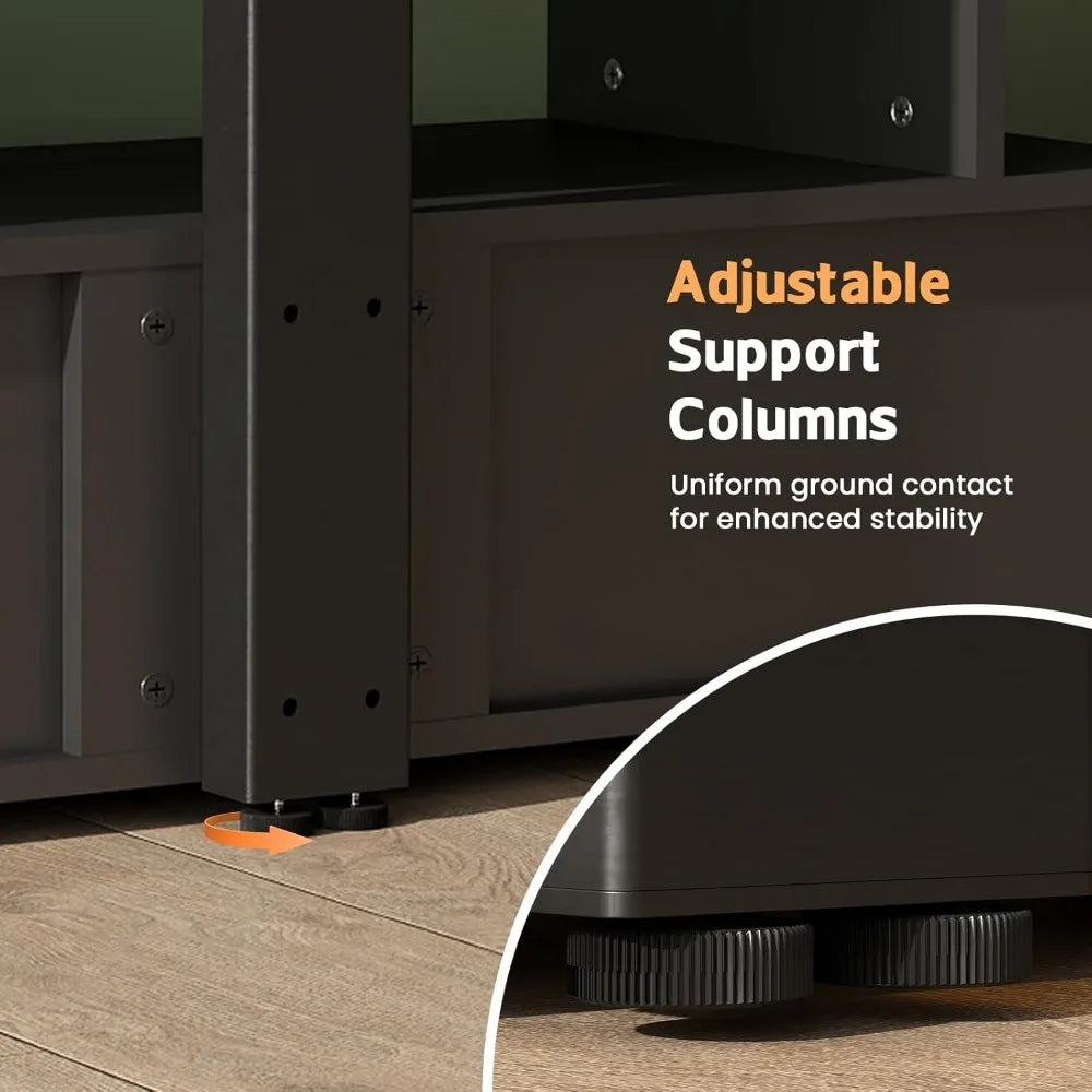 TV-Stand with Mount 75 inch - LED TV Stand with Power Outlet & Drawers.