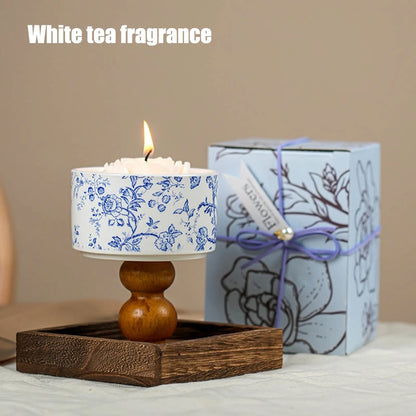 Scented Candles with Wooden Wick Decorative Aromatic  Flameless