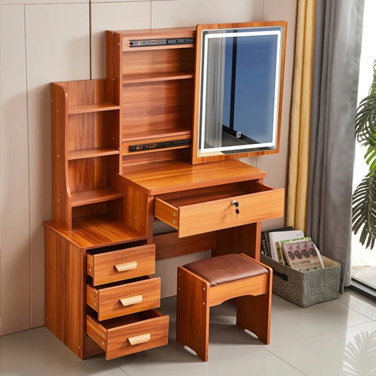 Dressing table, small apartment bedroom, dressing table, storage cabinet.