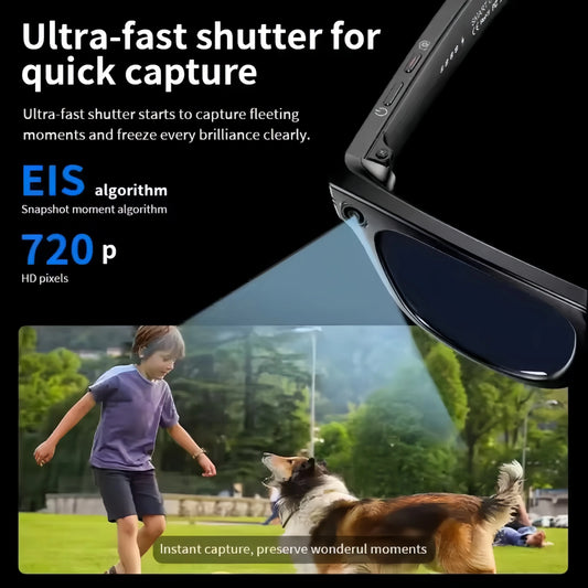 2025 NEW 800W Pixel UHD Camera Smart Glasses, Video Recording, AI Photo Recognition, Answer Translation, Bluetooth Call Sunglasses.