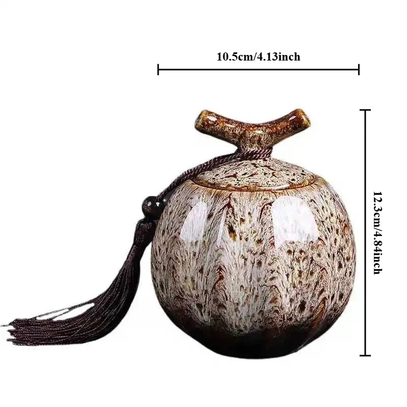Pumpkin Style Tea Jar Ceramic Tea Barrel Yellow, Green, red Sealed Storage Pot .