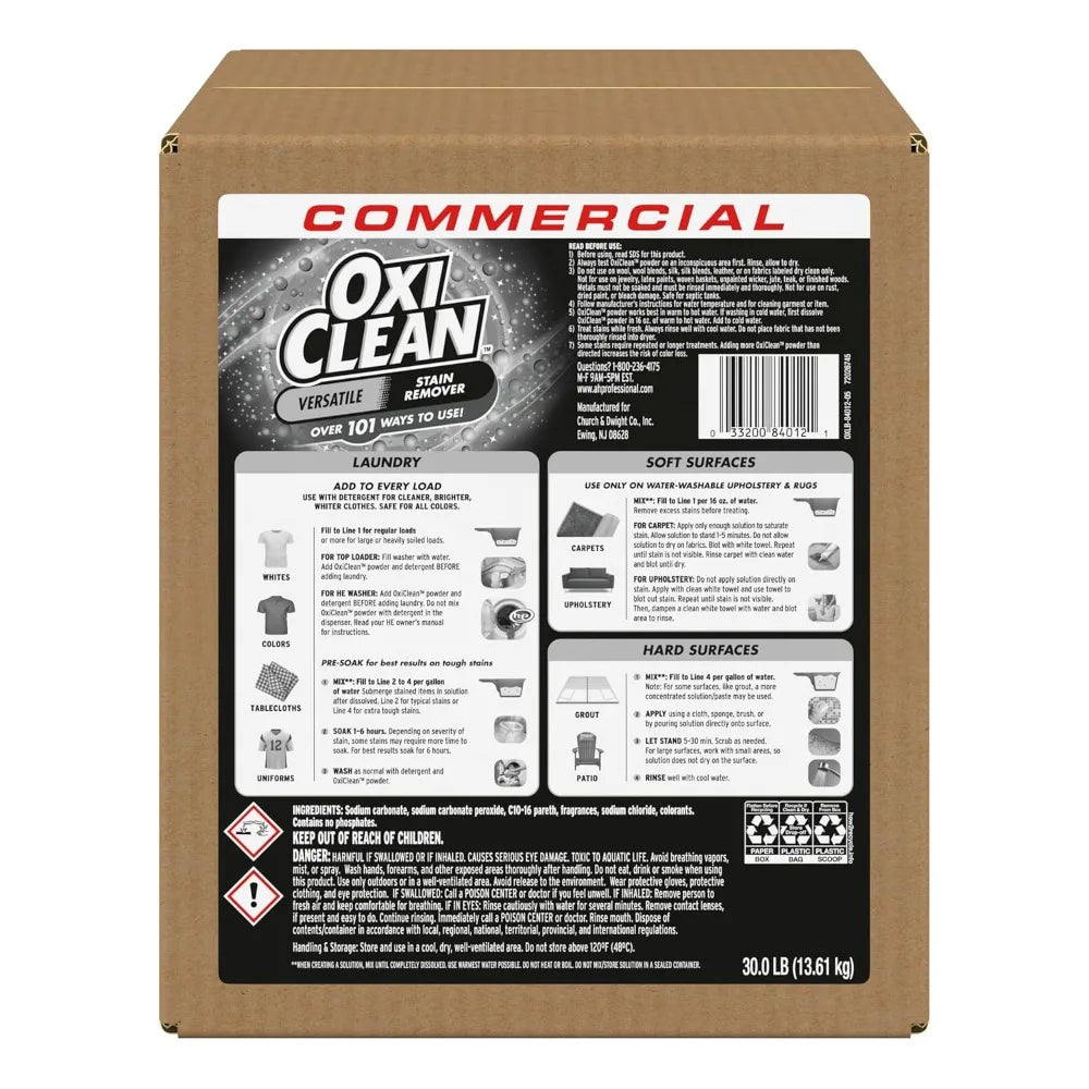 Professional Powder Laundry Detergent & Oxygen Stain Remover Bundle - 155 Loads, Commercial Grade for Hospitality, Healthcare.
