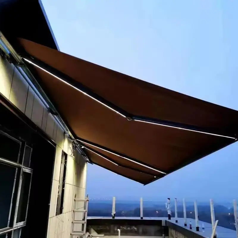 Outdoor retractable aluminum patio awning customized  remote control