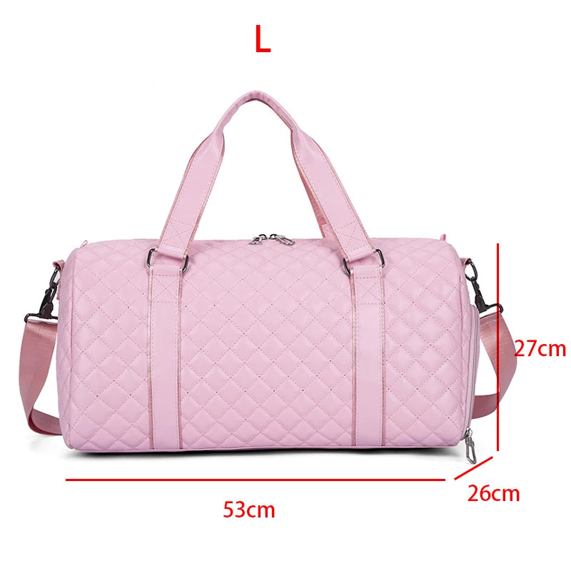 Duffle Tote Gym Fitness Bags for Women, PU Leather Handbag Travel, Luggage, Shoulder, Sports, Shoes, Crossbody Bags.