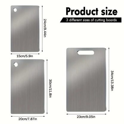 Stainless Steel 3pcs Cutting Boards -Dishwasher Safe  Kitchen Boards w/Juice Groove
