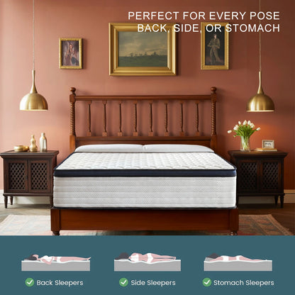 10/12/14 Inch Queen Size Mattress, Pressure Relief, Cool Sleep & Partner Motion Isolation.