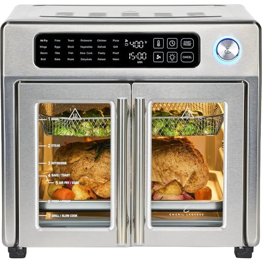 Extra Large French Door Air Fryer  Oven Combo 24 Cooking Functions