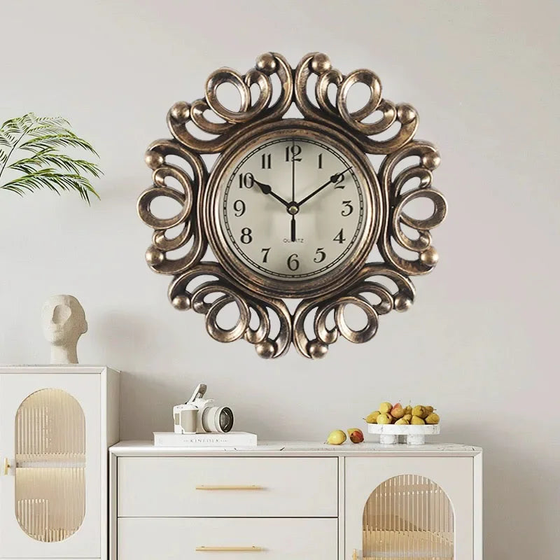 Rustic Retro Wall Clock, Quartz Battery Operated Non Ticking Mute no tick.