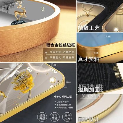 Digital Luxury Large Wall Clock, silent Timepiece,  Living Room Decorations!!