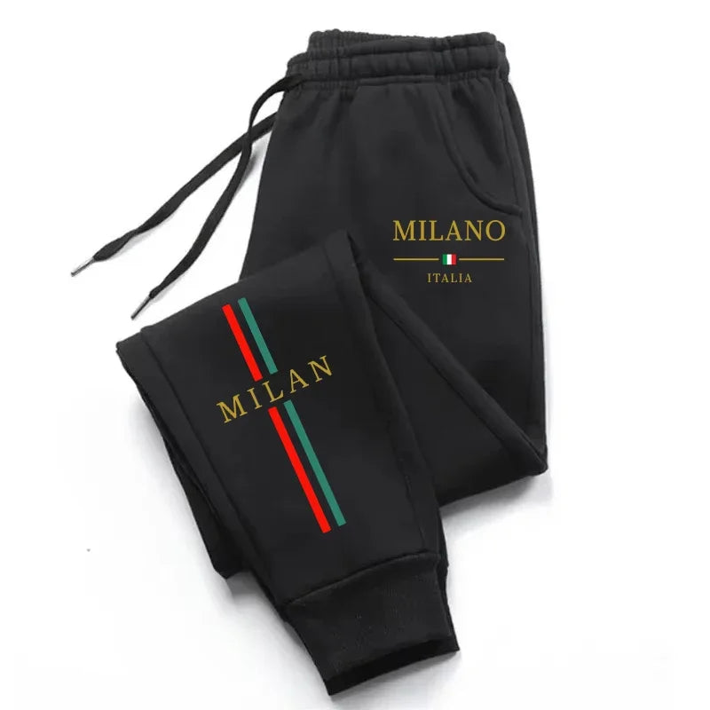 2025 Milan City Printed Jogger Pants, Men, Women Autumn Winter Casual, High Quality Running Sweatpants.