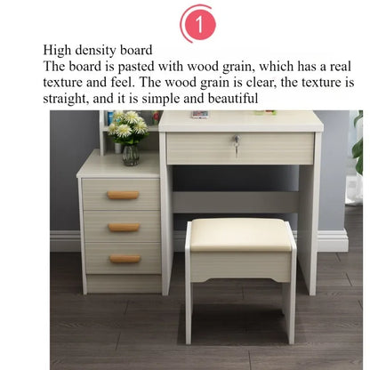 Dressing table, small apartment bedroom, dressing table, storage cabinet.