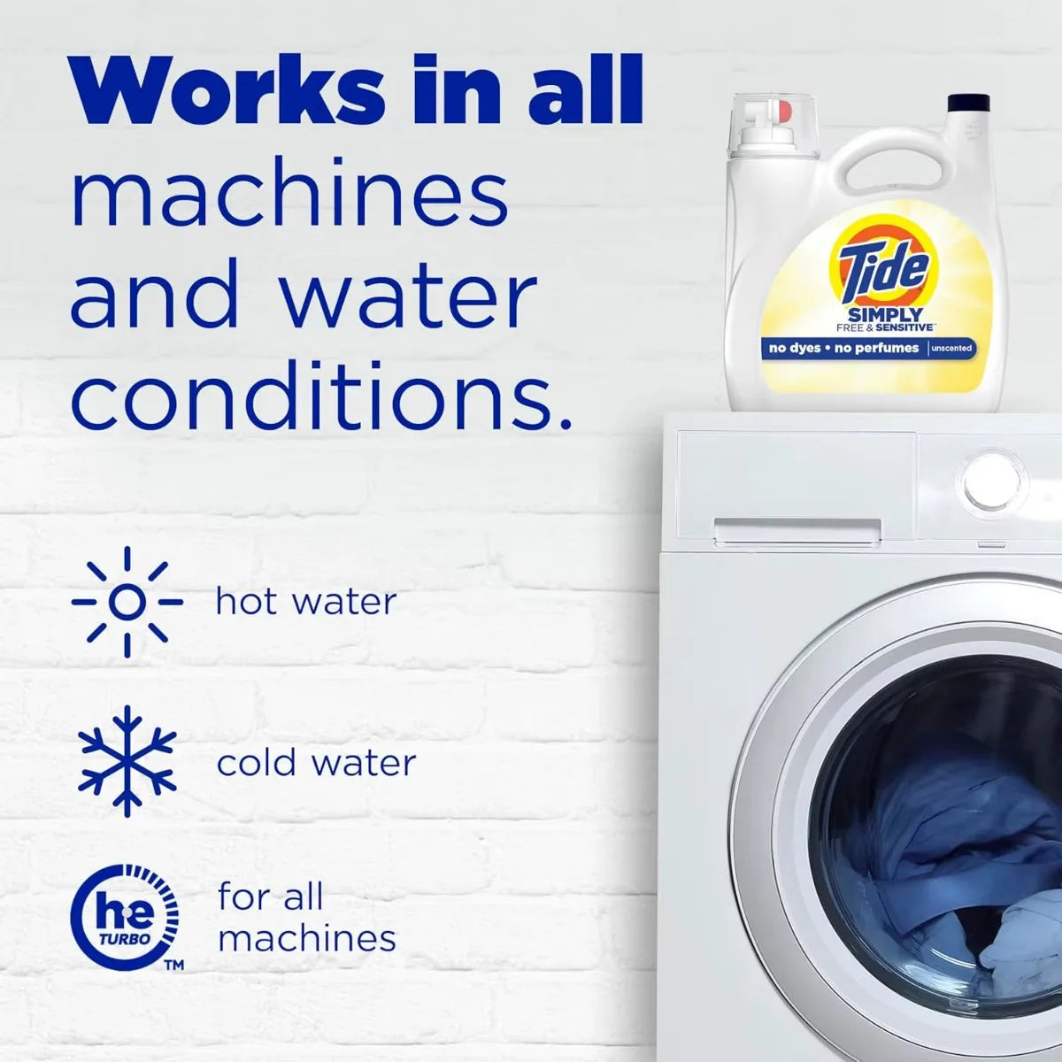 Liquid Laundry Detergent, Free & Sensitive, 89 Loads, 117 oz, Liquid Laundry Detergent