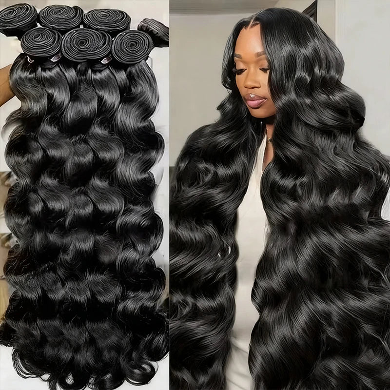 16A Colored 613 Human Hair Bundles, 100% Burgundy Raw Hair Weave Extensions Highlight, Body Wave Bundles Human Hair With Closure.
