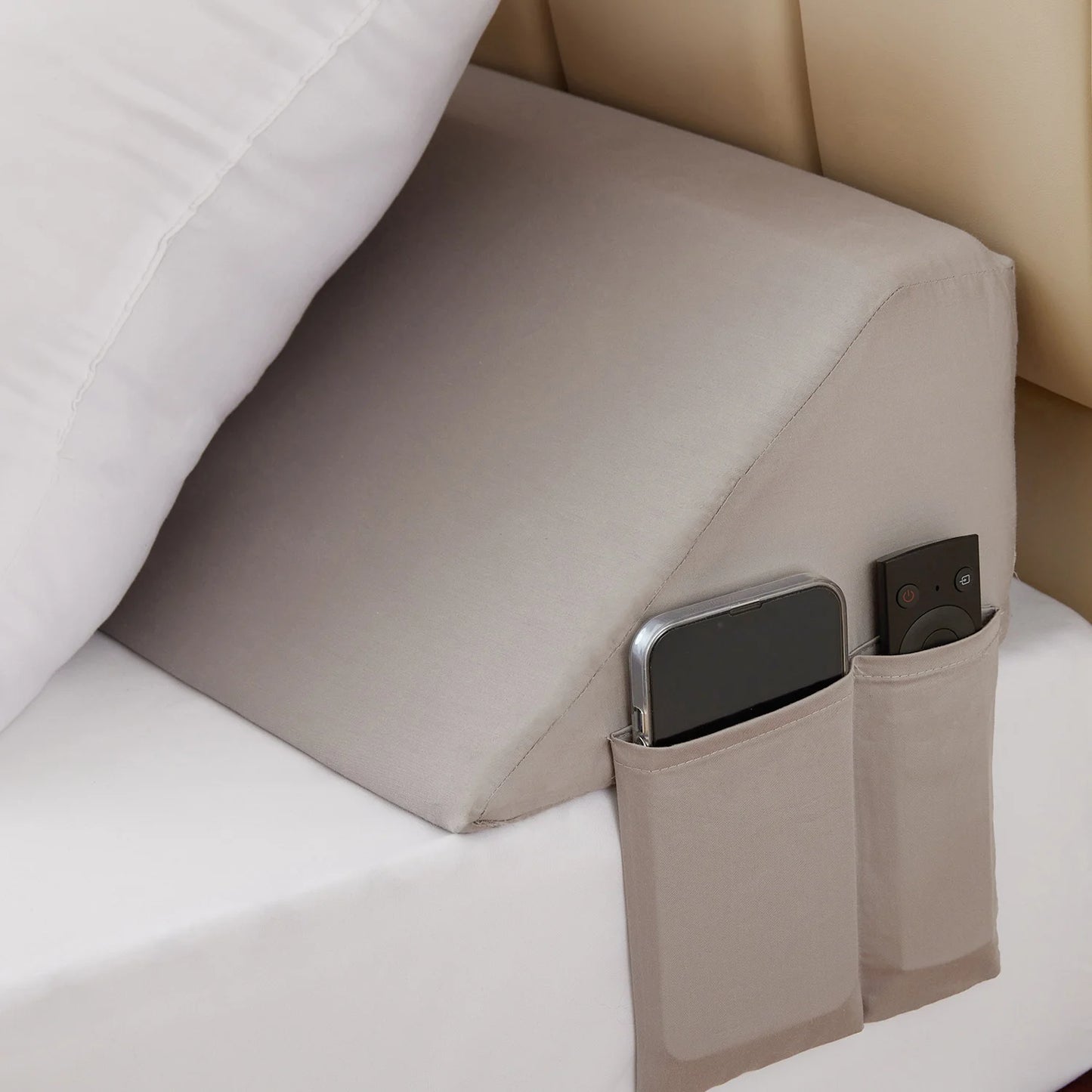 King Size Wedge Pillow for Headboard Gap Filling, Removable Cover, Machine Washable.